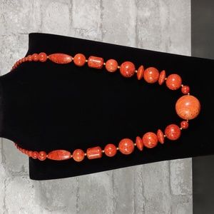 Vintage Lee Sands Sponge Coral Bead Necklace